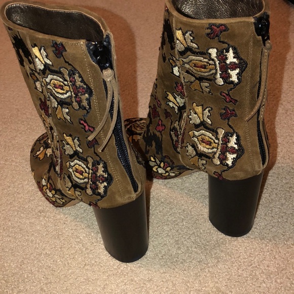 Isabel Marant Guya Embroidered Ankle Boots Sz 7 - Picture 4 of 8